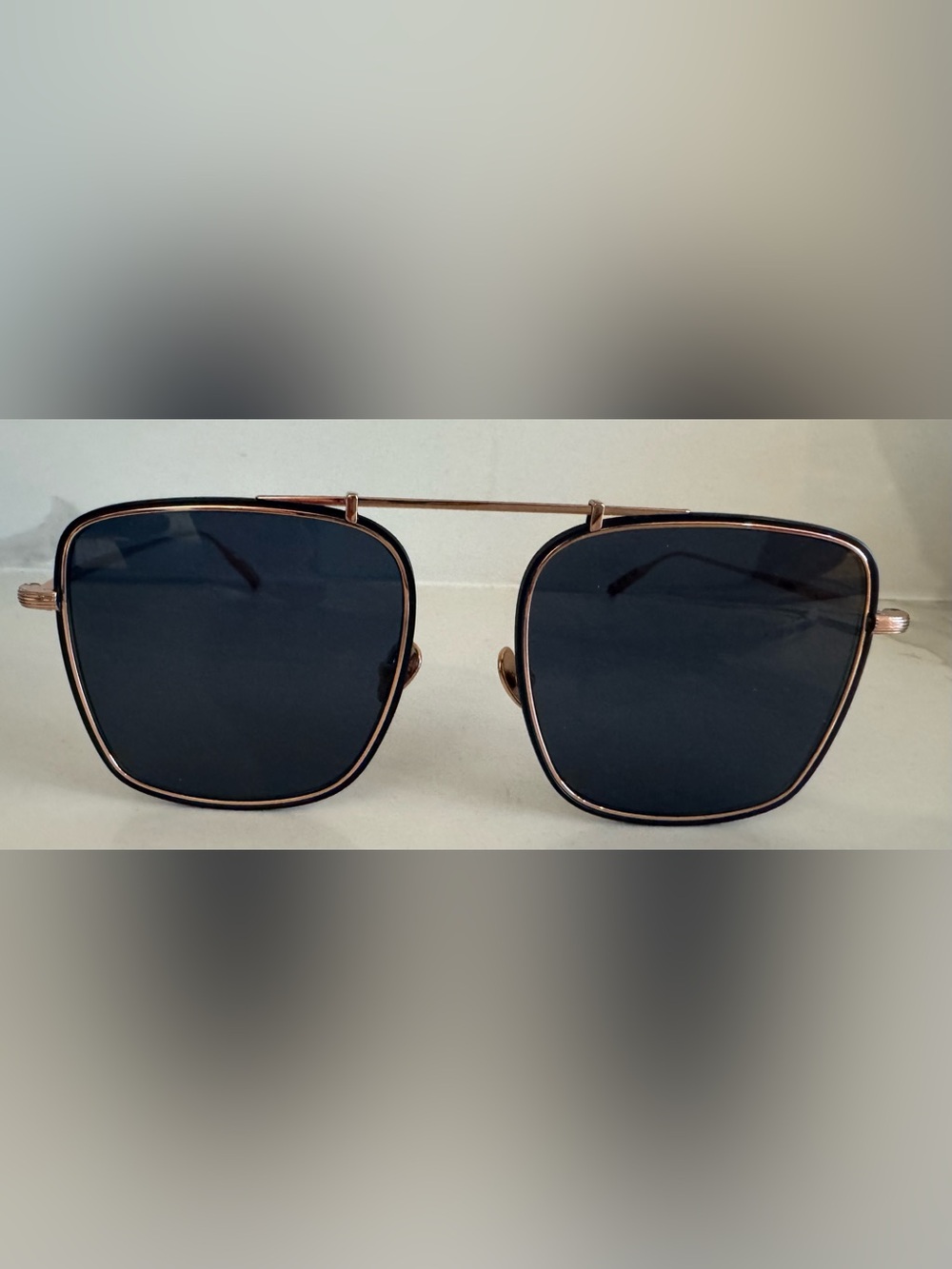 AMAVII Vega Rose Gold sunglasses large designer rare square titanium celeb style